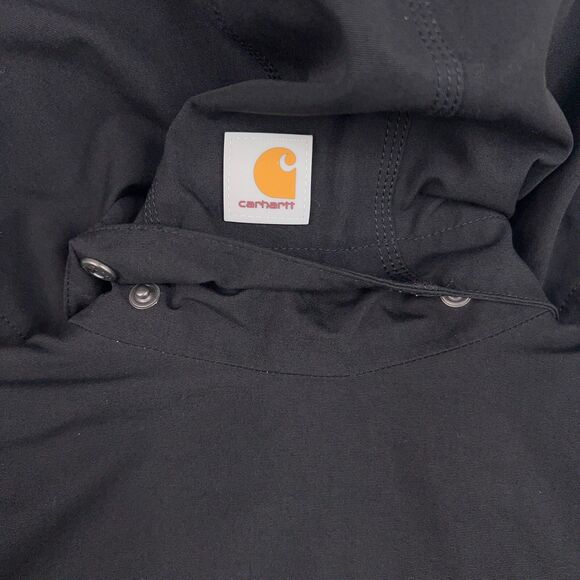 Carhartt Jacket Womens XS Black Storm Defender Hooded Raincoat Thumbhole Work - Picture 8 of 16